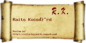 Raits Kocsárd névjegykártya